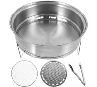 Parrilla de Carbón para Barbacoa de Acero Inoxidable Portátil | Plegable y Desmontable, con Patas Elevadas, Uso en Mesa, Picnics y Camping
