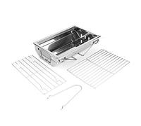 Parrilla de carbón portátil para barbacoa, kit de barbacoa plegable de acero inoxidable, ligero, fácil de limpiar, para acampar al aire libre, picnic, senderismo, patio trasero,
