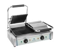 Royal Catering Plancha Grill Doble Salamandra Para Hostelería RCKG-3600-G (Superficie Ondulada,Temperatura Funcionamiento: 50-300 °C, 2 x 1.800 W)