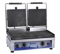 Parrilla de contacto KBS, superficie de cocción de 52x24 cm, bordes superior e inferior con relieve, 2 zonas de calentamiento, 230 V