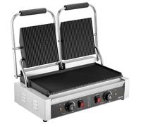 Parrilla de contacto profesional - 3600 W de potencia - Superficie de cocción de 48 x 23 cm - Acero inoxidable