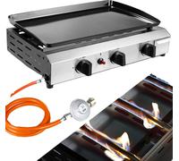 Parrilla de gas, 3 quemadores, diseño portátil, parrilla de gas con 3 quemadores