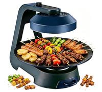 Parrilla Electrica 2 Velocidades Plancha Giratoria 36cm Grill | Rotacion 360 Auto Antiadherente Grill Interior Control Mando Mesa para Fiesta Familiar