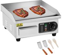 Parrilla eléctrica comercial - Parrilla de encimera - Placa de 10 mm de grosor - 2000W - Para uso doméstico y comercial