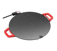 Parrilla eléctrica coreana para barbacoa con revestimiento de piedra Maifan para una liberación y limpieza sin esfuerzo, 5 ajustes de calor, cocción dual (A)