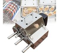 Parrilla eléctrica de acero inoxidable con cesta para secadora, 100 pinchos, ideal para patio, camping y cocina al aire libre