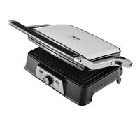 Parrilla eléctrica de contacto 3 en 1, Grill, Pannini y Plancha de asar, Regulador de Temperatura, Apertura 180º, Superficie 28,7 x 17 cm, Acero/negro, Easy Grill Doss, de XSQUO Useful Tech