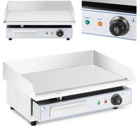 Parrilla eléctrica de superficie lisa, dimensiones 550 x 400 mm, 3000 W