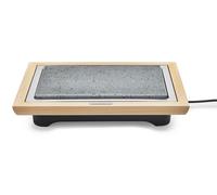 Parrilla eléctrica Deluxe: 1100 vatios de potencia, superficie de cocción de 48 x 34 cm, acero inoxidable y madera, para uso en interiores