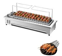 Parrilla Eléctrica Giratoria, Grill de Brochetas, Barbacoa de Mesa 16grids | 1700W/3400W, Riscaldamento a U, Vassoio Raccogli-Grasso per Cucina, Ristorante, Catering & Eventi