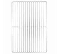 Parrilla para barbacoa de acero inoxidable, 47 x 32,5 cm | Superficie de cocción rectangular, acabado pulido, resistente a la intemperie, fácil limpieza, para jardín y terraza