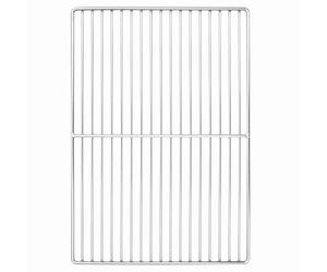 Parrilla para barbacoa de acero inoxidable, 47 x 32,5 cm | Superficie de cocción rectangular, acabado pulido, resistente a la intemperie, fácil limpieza, para jardín y terraza