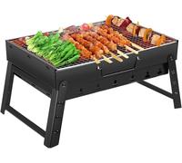 Parrilla para barbacoa, portátil, plegable, de carbón, de acero inoxidable, para picnic, jardín, terraza, camping, viajes