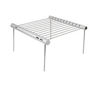 Parrilla plegable de acero inoxidable portátil de carbón vegetal para picnic, senderismo, playa, mesa compacta, dispositivo de cocina al aire libre, 30 cm