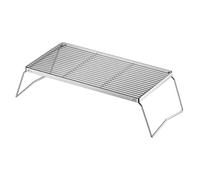 Parrilla plegable portátil - Acero inoxidable ajustable en altura de dos | Parrilla plegable para fogata para barbacoa al aire libre, patio trasero, hogar, playa, camping, parrilla | Altura ajustable