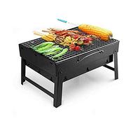 Parrilla portátil de carbón, parrilla de barbacoa de acero inoxidable resistente para camping, cocina al aire libre, picnic, fiesta en la playa, parrilla plegable pequeña con kit de herramientas