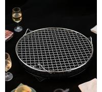 Parrilla redonda 32 cm para barbacoa de carbón vegetal exterior (26 cm) | Acero inoxidable 304, antiadherente, 30 cm de diámetro, se puede utilizar en interiores y exteriores, apto para lavavajillas