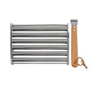Parrilla rodante pequeña de 16,5 cm para fiestas y eventos (grande) | Diseño rodante, fácil movimiento, distribución uniforme del calor, estante extraíble, esencial para fiestas