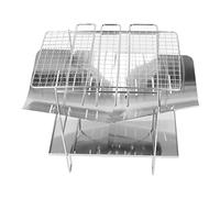 Parrillas para acampar, parrilla de barbacoa de carbón portátil plegable de acero inoxidable para fogatas, hoguera liviana para viajes, cocina al aire libre, Bushcraft, picnics, jardín, balcón y playa