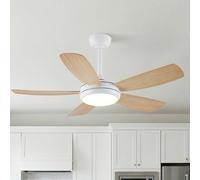 Parrot Uncle De 106cm Ventilador De Techo Con Luz, 3 Temperaturas, 6 Velocidades, Temporizador, Función Verano/Invierno, Mando a Distancia, Silencioso, Arael Dormitorio, Acabado Imitación Madera