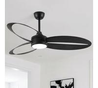Parrot Uncle Ventilador de Techo con Luz 106cm ABS,Regulable 3000/4000/5000K, 6 Velocidades,31W Silencioso Motor DC,Mando a Distancia, Temporizador,Función Verano/Invierno Memoria Dormitorio,Negro