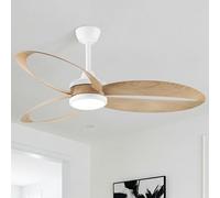Parrot Uncle Ventilador de Techo con Luz 106cm,Regulable 3000/4000/5000K, 6 Velocidades,31W Silencioso Motor DC,Mando a Distancia, Temporizador,Función Verano/Invierno Memoria Dormitorio,3 ABS Madera