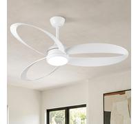 Parrot Uncle Ventilador de Techo con Luz, 132 cm, Blanco, Moderno, 6 Velocidades, Mando, Regulable, para Salón, Dormitorio, Comedor