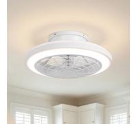 Parrot Uncle Ventiladores De Techo Con Luz Reversibles,50 Cm Mando a Distancia, Iluminación Inteligente, Temporizador Y 6 Velocidades; Ventilador De Techo Inteligente, Silencioso Con Luz Pa Blanco