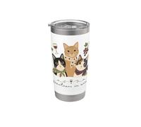 Partners In Wine Cats Amante del vino Amante de los gatos Felino Vaso térmico de acero inoxidable de doble pared