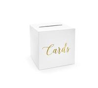 PartyDeco Caja de regalo para bodas y dinero 24 x 24 x 24 cm Dorado