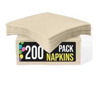 Party Solids Servilletas desechables de color marfil para uso diario, 200 unidades, 2 capas, servilletas de papel para uso diario para fiestas y suministros de fiesta