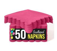 Party Solids Servilletas festoneadas de cereza, desechables, 50 unidades, 2 capas, papel festoneado de 11.4 x 11.4 cm, plegadas, para uso diario, fiestas de cóctel y suministros de fiesta