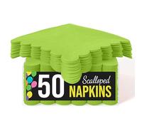 Party Solids Servilletas festoneadas de color verde lima, 50 unidades, 2 capas, papel festoneado de 4.5 x 4.5 pulgadas, plegadas, para uso diario, cócteles y suministros de fiesta