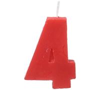 Party - Vela de cumpleaños numero 4, 5 x 3.5 cm, color rojo (68028)