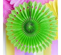 PartyDeco. 3 Decoraciones de Abanico de Tela Verde Manzana para Colgar en casa Ceremonia Boda