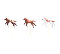 PartyDeco - 3 Velas de cumpleaños para caballo (5,8 x 4 cm)