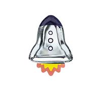 PartyDeco - Platos de cartón - Forma de Raza Espacial - 6 unidades - 21,5 x 29,5 cm