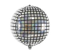 PartyDeco Balón de aluminio 40 cm plateado y gris