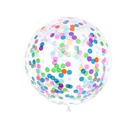 PartyDeco Balón de látex 1 m transparente con confeti multicolor