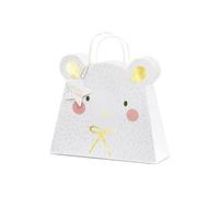 PartyDeco Bolsa de regalo de oso polar con boleto Día de Navidad Regalo Embalaje de cumpleaños Papel de regalo