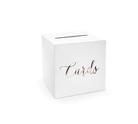 PartyDeco Caja de dinero para tarjetas de boda, caja de regalo, accesorios para fiesta de boda (oro rosa)