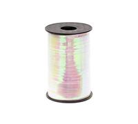 PartyDeco Cinta decorativa para regalo, 5 mm x 225 m, holográfica rosa iridiscente, resistente al agua, cinta decorativa fruncida, cinta de poli cinta para fruncir, para bodas, Navidad, manualidades y