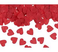 PartyDeco Confeti con forma de corazones, 1,6 x 1,6 cm, 15 g, decoración de mesa, color rojo