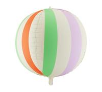 PartyDeco de globos de aluminio a rayas de 19.7 pulgadas, globo redondo grande pastel para fiestas de verano, decoraciones de piscina y playa, decoración estética colorida de cumpleaños