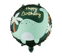 PartyDeco Globo de aluminio dinosaurio 18 pulgadas - Feliz cumpleaños - Helio o aire