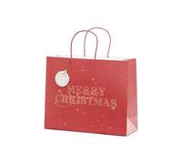 PartyDeco Feliz Navidad Merry Christmas regalo bolsa con boleto día Navidad regalo embalaje cumpleaños regalo papel