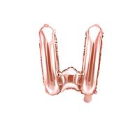 PartyDeco Globo con la letra "W", color oro rosado, para cumpleaños, bodas, aniversarios, con la letra "W", color oro rosa, tamaño aprox. 35 cm, para compromiso, fiesta de Nochevieja, decoración
