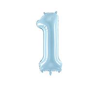 PartyDeco Globo de aluminio 86 cm, color azul claro