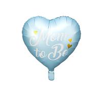 PartyDeco Globo de aluminio azul con texto en inglés "Mom to Be", decoraciones para baby