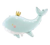 PartyDeco Globo de aluminio ballena 93 x 60 cm azul cielo